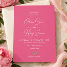 Moderne rosafarbene Elfenbein-Script Hochzeitseinl