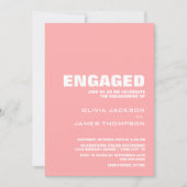 Moderne rosafarbene Engagement-Partei Einladung (Vorderseite)