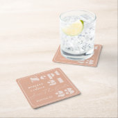 Moderne, rosafarbene, fette Druckzeitung rettet da Rechteckiger Pappuntersetzer (Vor Ort)