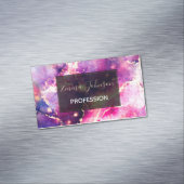 Moderne rosafarbene, flüssige Kunst Abstrakt Magnetische Visitenkarte (Beispiel)