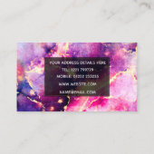 Moderne rosafarbene, flüssige Kunst Abstrakt Visitenkarte (Rückseite)