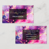 Moderne rosafarbene, flüssige Kunst Abstrakt Visitenkarte (Vorne/Hinten)