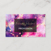 Moderne rosafarbene, flüssige Kunst Abstrakt Visitenkarte (Vorderseite)