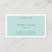 Moderne rosafarbene, grüne, einfache Vorlage Visitenkarte (Rückseite)