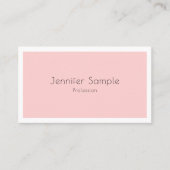 Moderne rosafarbene, grüne, einfache Vorlage Visitenkarte (Vorderseite)