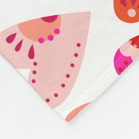 Moderne, rosafarbene Herzmuster Fleecedecke (Ecke)