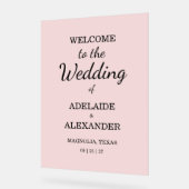 Moderne rosafarbene Hochzeit Acrylschild (Winkel)
