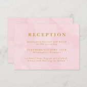 Moderne rosafarbene Hochzeitskarte Begleitkarte (Vorne/Hinten)