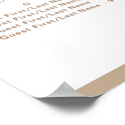 Moderne, rosafarbene Hochzeitssitze Poster (Ecke)