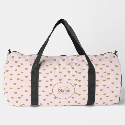 Moderne rosafarbene Initialen Monogramm elegant Duffle Bag (Vorderseite)
