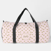 Moderne rosafarbene Initialen Monogramm elegant Duffle Bag (Rückseite)