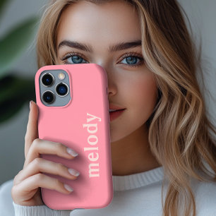 Moderne rosafarbene iPhone-Hülle mit Namen Case-Mate iPhone Hülle