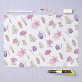 Moderne rosafarbene Lila Blütendusche Geburtstag Seidenpapier (Handwerk)