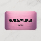 Moderne rosafarbene Metallkarte Visitenkarte (Vorderseite)