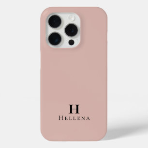 Moderne rosafarbene Monogramm-Name Case-Mate iPhone Hülle