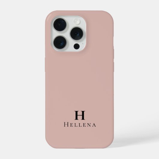 Moderne rosafarbene Monogramm-Name iPhone Hülle (Rückseite)