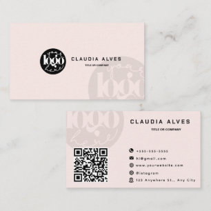 Moderne rosafarbene QR-Code-Etiketten mit individu Visitenkarte