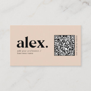 Moderne rosafarbene QR-Code-Logo Visitenkarte