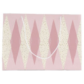 Moderne rosafarbene Raute - Geschenktüte aus dem M (Rückseite)