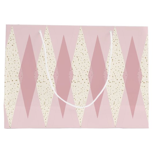 Moderne rosafarbene Raute - Geschenktüte aus dem M (Rückseite)