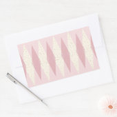 Moderne rosafarbene Raute Rectangle Aufkleber aus  (Umschlag)