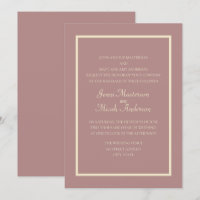 Moderne rosafarbene Rose Creme Hochzeit Einladung