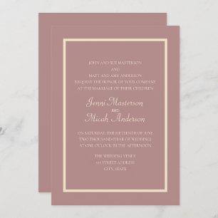 Moderne rosafarbene Rose Creme Hochzeit Einladung