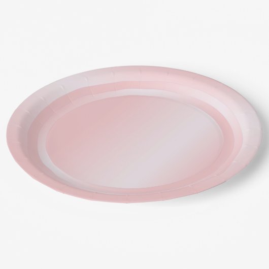 Moderne rosafarbene Rose Gold-Vorlage Pappteller (Schrägansicht)