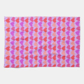 Moderne, rosafarbene rote Herzklappen - Muster-Val Geschirrtuch (Horizontal)