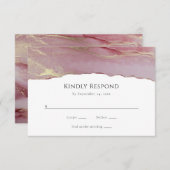 Moderne rosafarbene RSVP-Antwortkarte RSVP Karte (Vorne/Hinten)