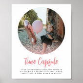 Moderne rosafarbene, runde Foto Kapsel Poster (Vorne)