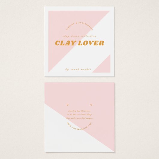 Moderne rosafarbene Schmuckkarte (Vorne & Hinten)