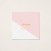 Moderne rosafarbene Schmuckkarte (Rückseite)