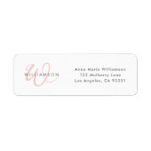 Moderne rosafarbene Schriftmonogramm (Vorne)