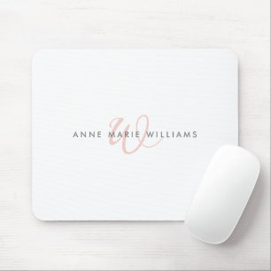 Moderne rosafarbene Schriftmonogramm Mousepad