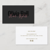 Moderne, rosafarbene, schwarze Visitenkarte (Vorne/Hinten)