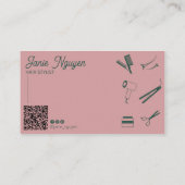 Moderne rosafarbene, stylische Visitenkarte Rabattkarte (Rückseite)