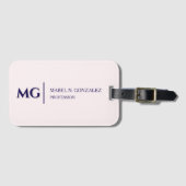 Moderne rosafarbene trendige stilvolle Monogramm Gepäckanhänger (Vorderseite (Horizontal))