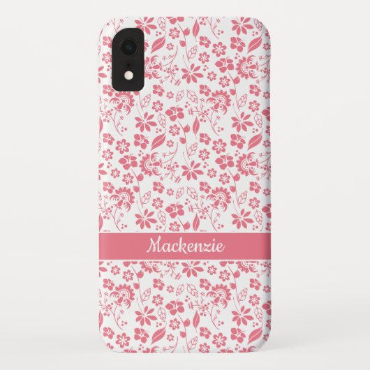 Moderne, rosafarbene tropische Blume Case-Mate iPhone Hülle (Rückseite)