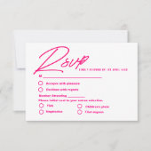 Moderne, rosafarbene und trendige Hochzeit RSVP Karte (Vorderseite)