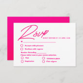 Moderne, rosafarbene und trendige Hochzeit RSVP Karte (Vorne/Hinten)