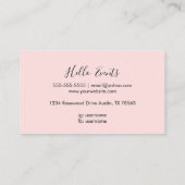 Moderne rosafarbene Visitenkarten Visitenkarte (Rückseite)