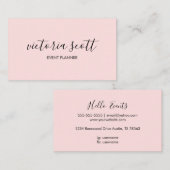 Moderne rosafarbene Visitenkarten Visitenkarte (Vorne/Hinten)