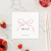 Moderne rosafarbene Wasserfarbe-Monogramm-Hochzeit Serviette (Beispiel)