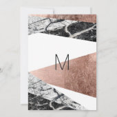 Moderne Rose - Abschluss Gold und Marmor Einladung (Rückseite)