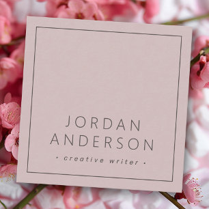 Moderne Rose an minimalen Grenzen Quadratische Visitenkarte