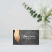 Moderne Rose aus Kupfer mit Pinselstrich Visitenkarte (Stehend Vorderseite)