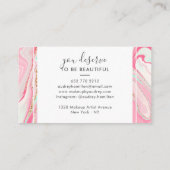 Moderne Rose aus rosafarbenem Marmor Visitenkarte (Rückseite)