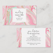 Moderne Rose aus rosafarbenem Marmor Visitenkarte (Vorne/Hinten)