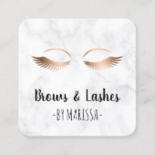 Moderne Rose aus weißem Marmor Quadratische Visitenkarte (Vorderseite)